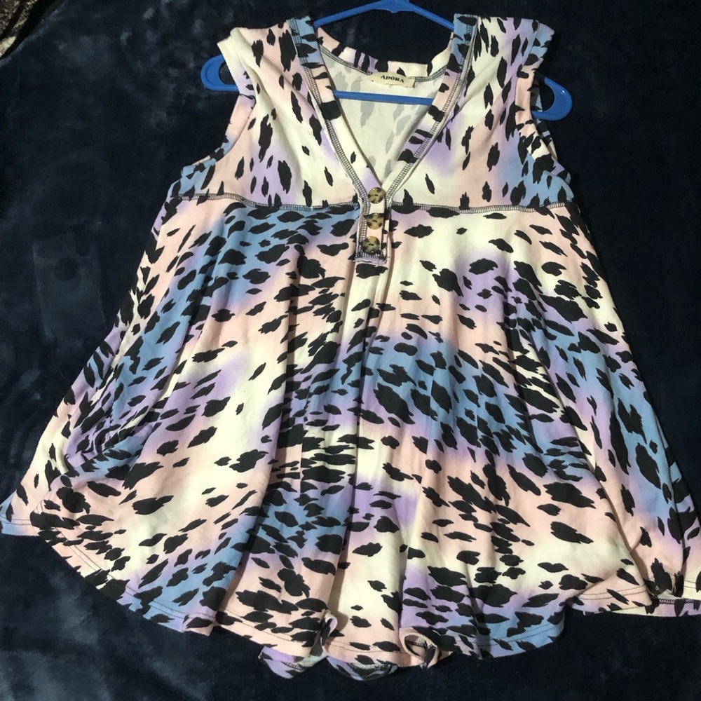 NWOT ADORA Pastel Animal Print Tank Top